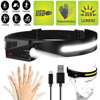 LED Headlamp USB Rechargeable Headlight