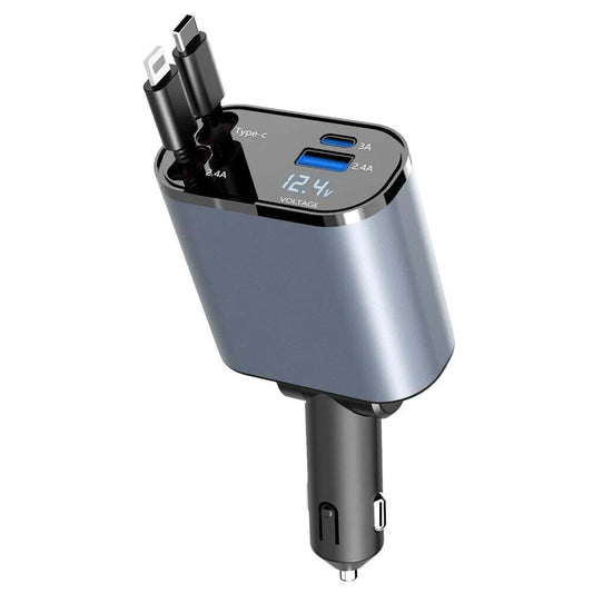 Retractable Car Charger 4 in 1 Fast Car Phone Charger